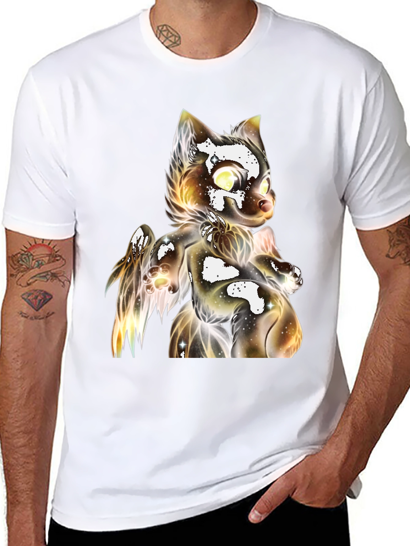 Cosmic Cat Graphic T-Shirt - Unique Design