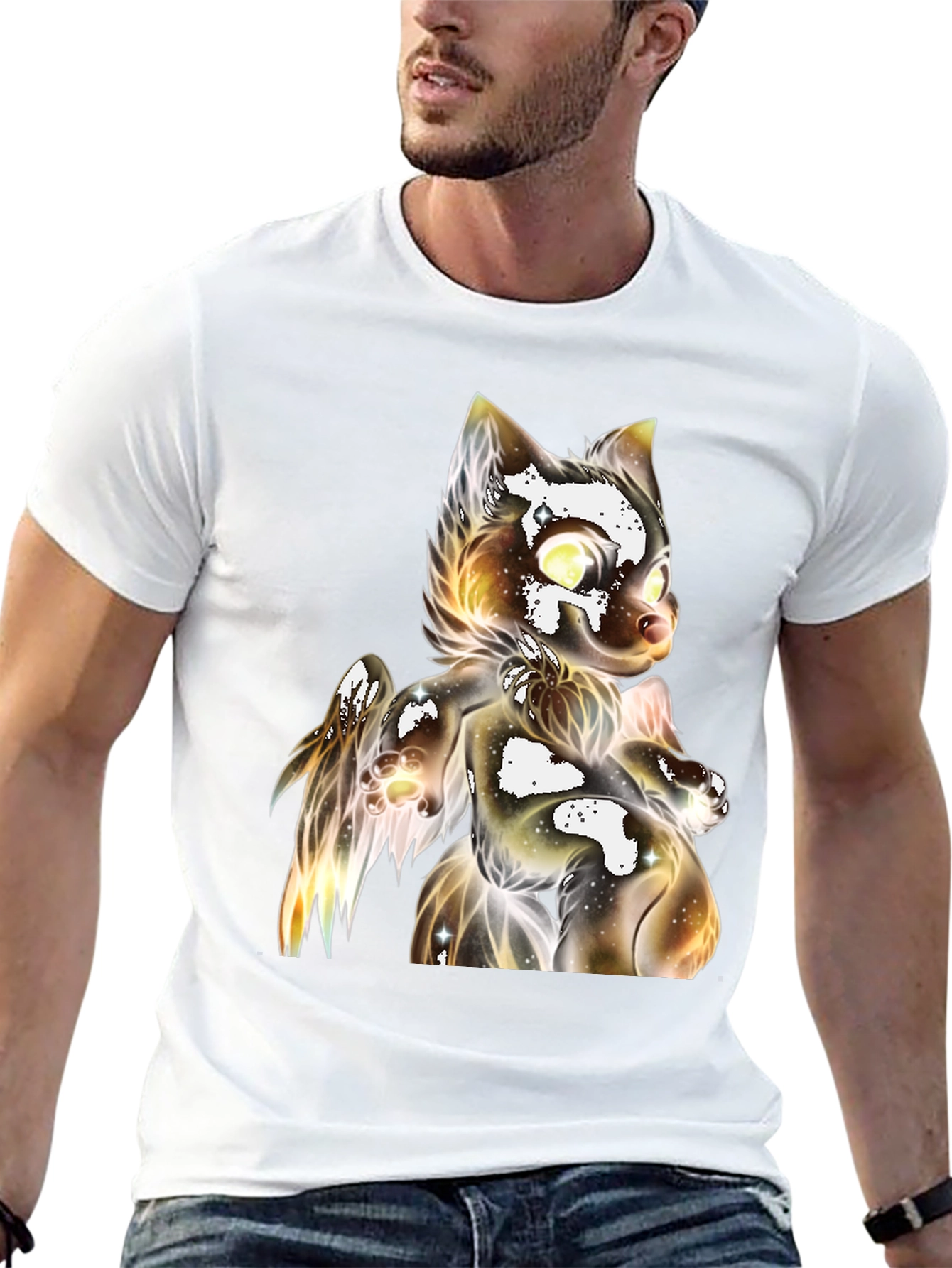 Cosmic Cat Graphic T-Shirt - Unique Design