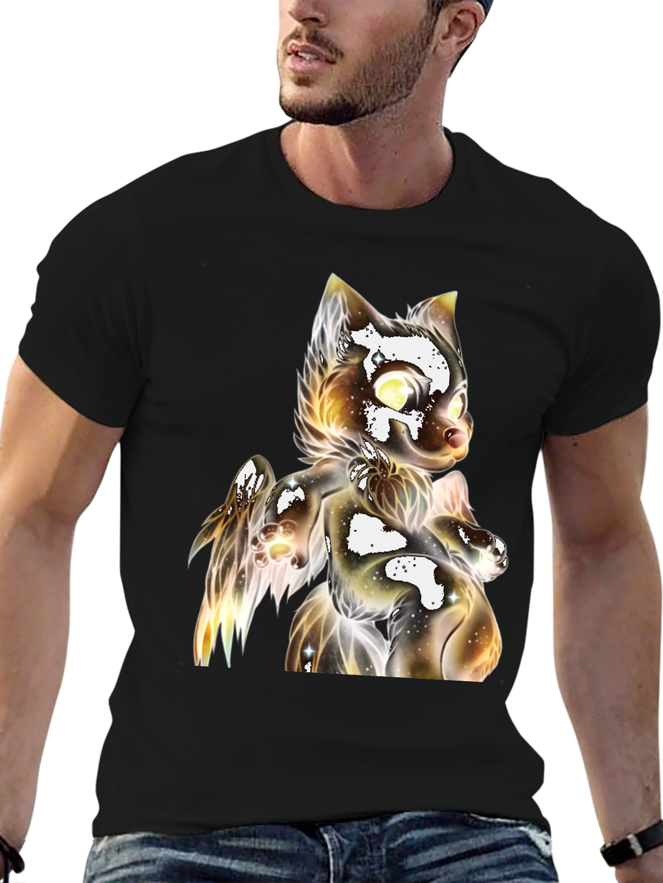 Cosmic Cat Graphic T-Shirt - Unique Design