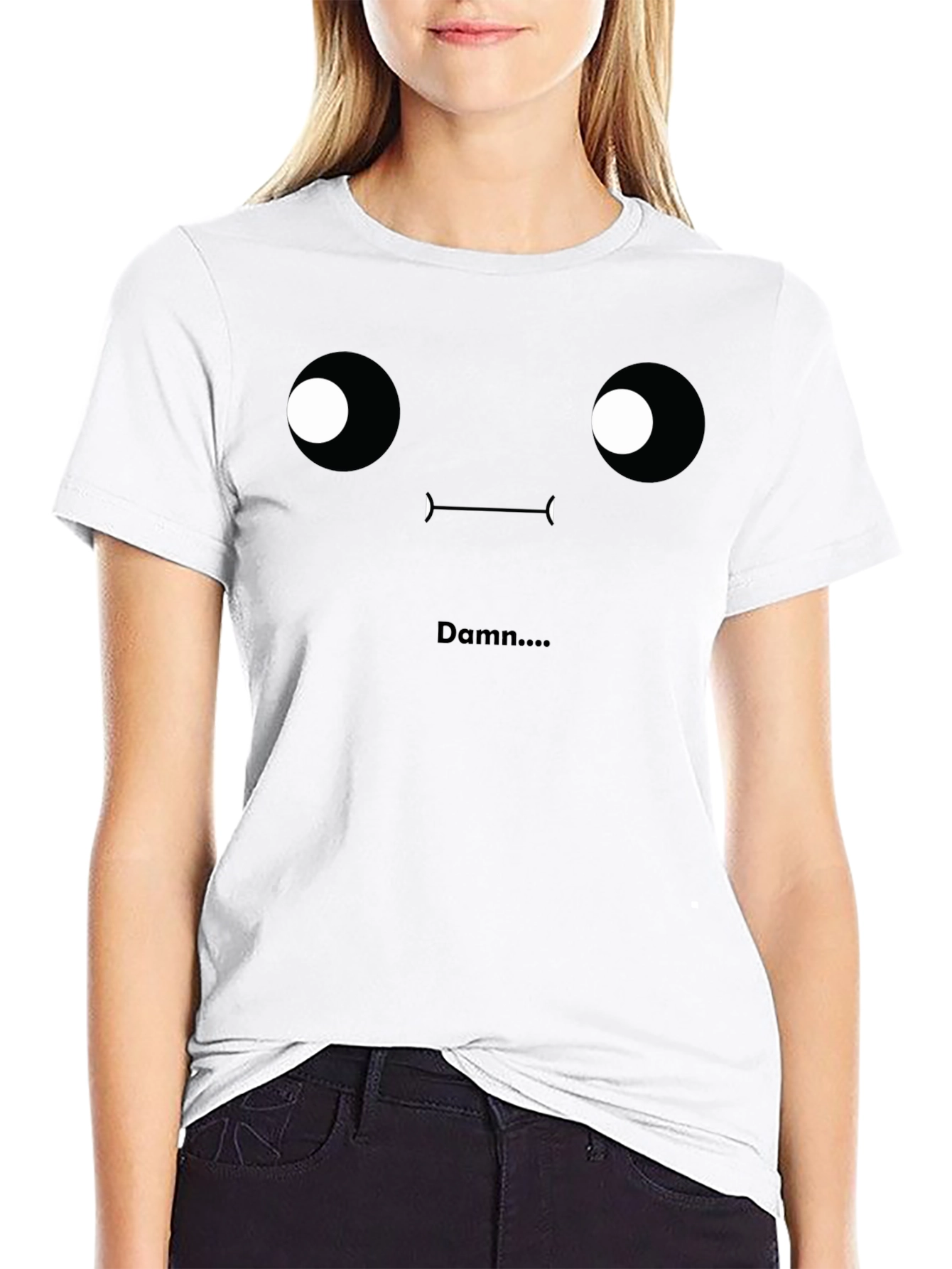 Damn T-Shirt - Funny Face Graphic Tee - Black