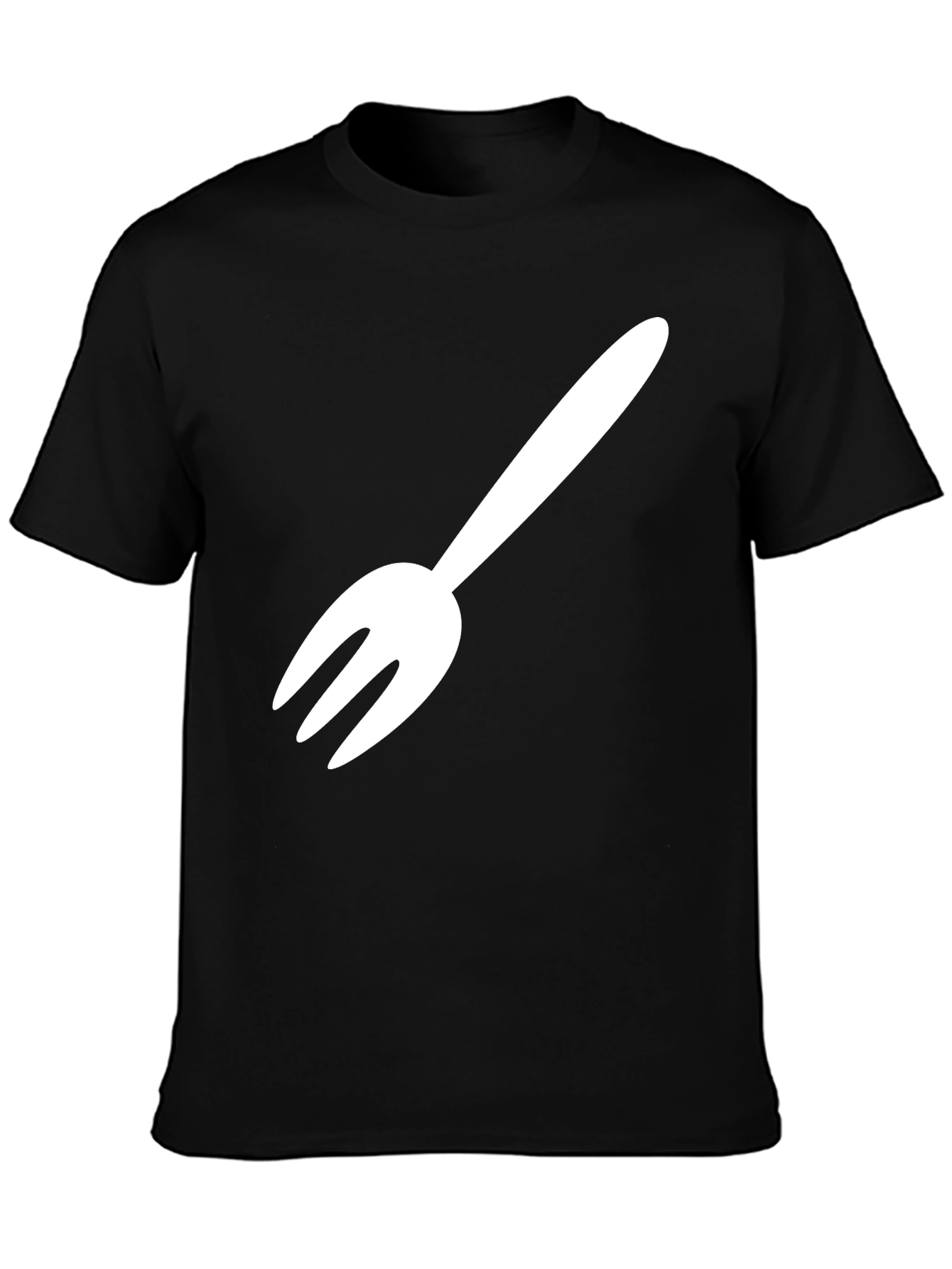 Fork Graphic Tee - Black Cotton Blend