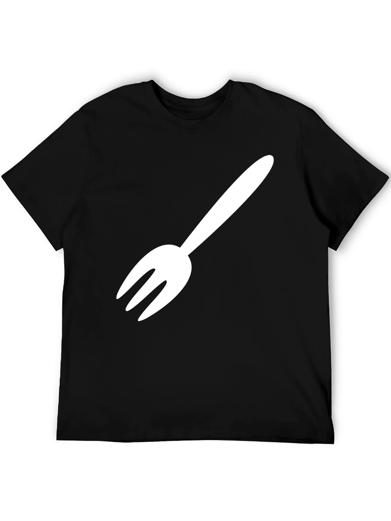 Fork Graphic Tee - Black Cotton Blend