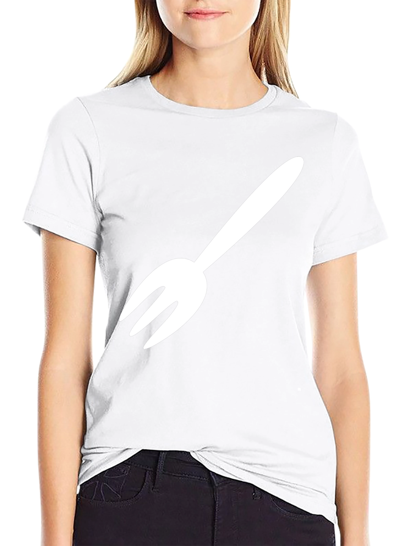 Fork Graphic Tee - Black Cotton Blend
