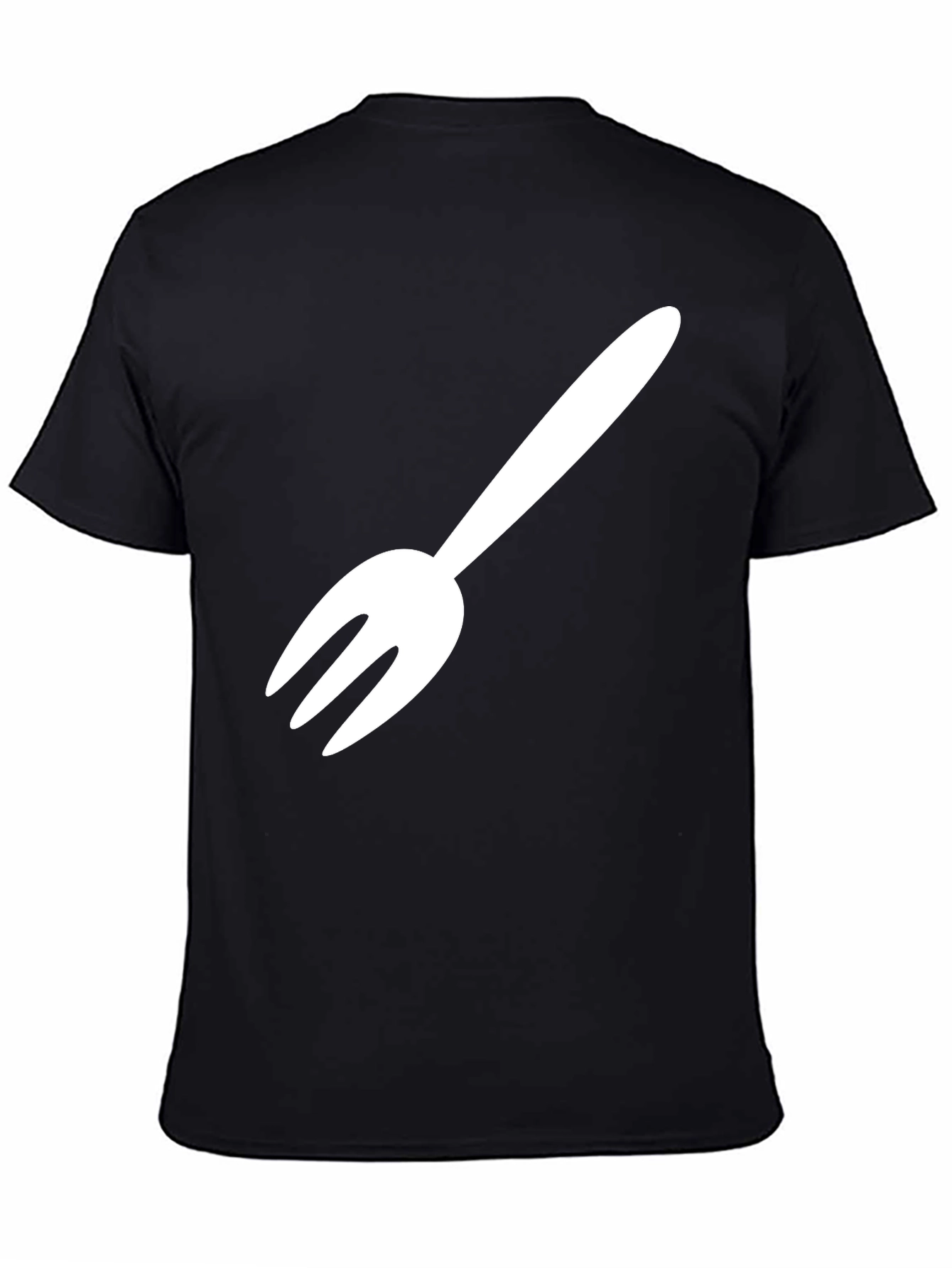 Fork Graphic Tee - Black Cotton Blend