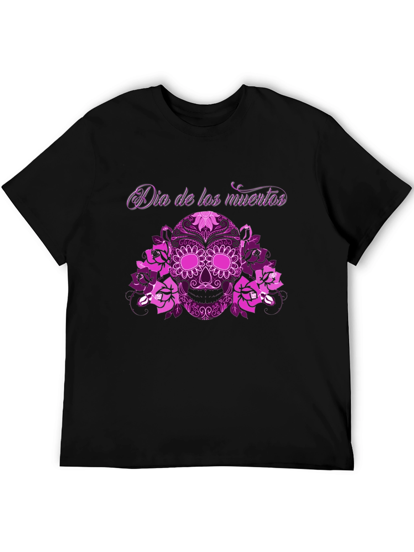 Dia de los Muertos Floral Skull Graphic Tee
