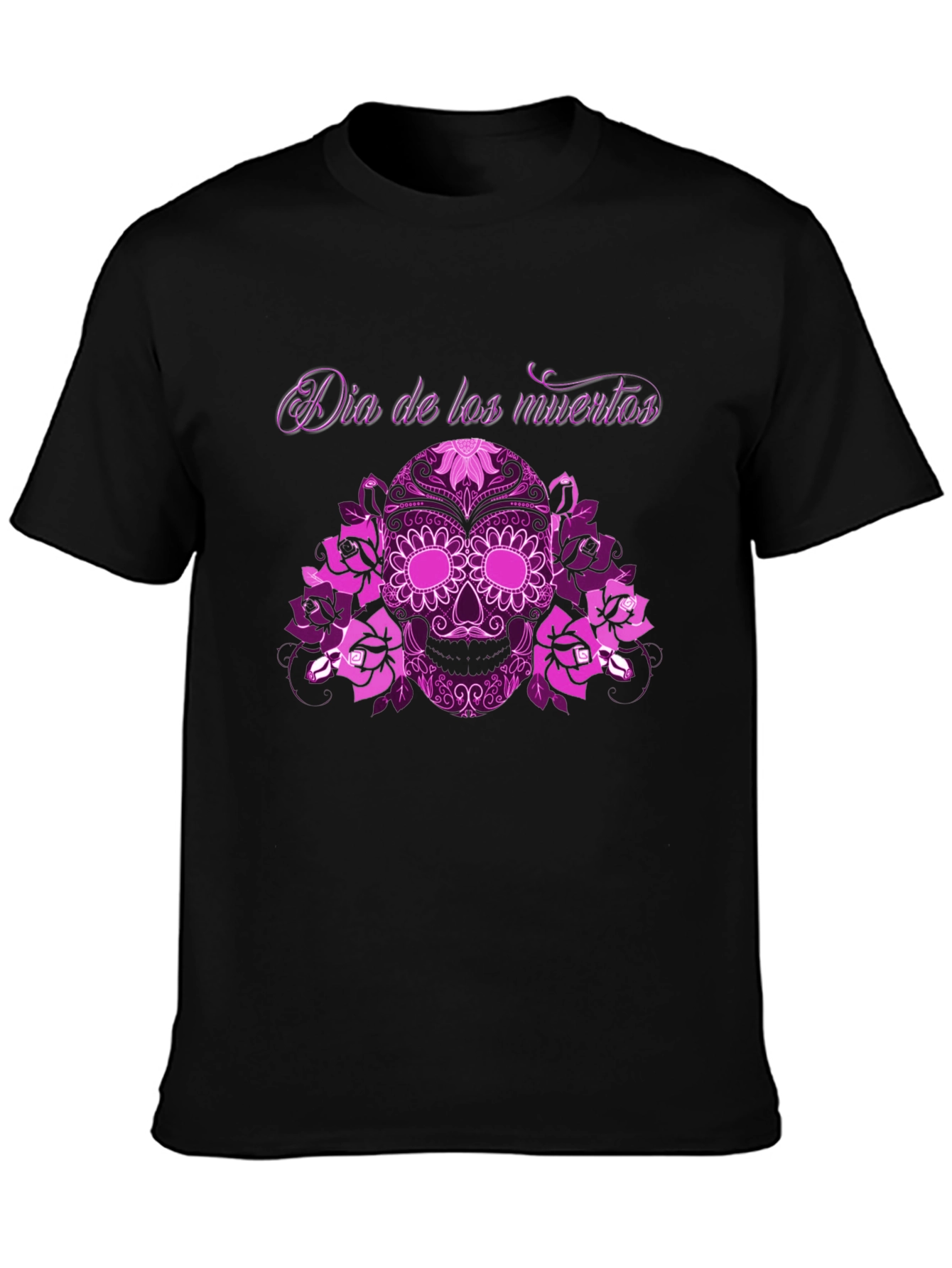 Dia de los Muertos Floral Skull Graphic Tee