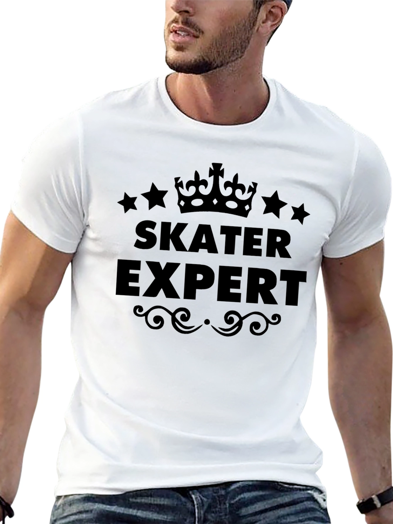 Skater Expert Graphic Tee - Premium Black Cotton T-Shirt