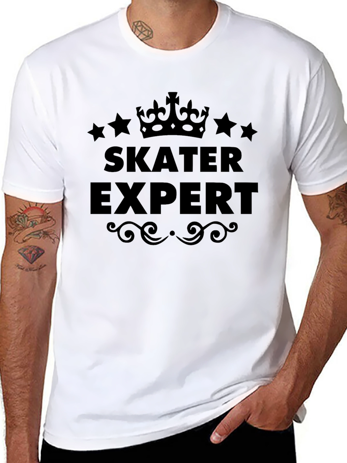 Skater Expert Graphic Tee - Premium Black Cotton T-Shirt