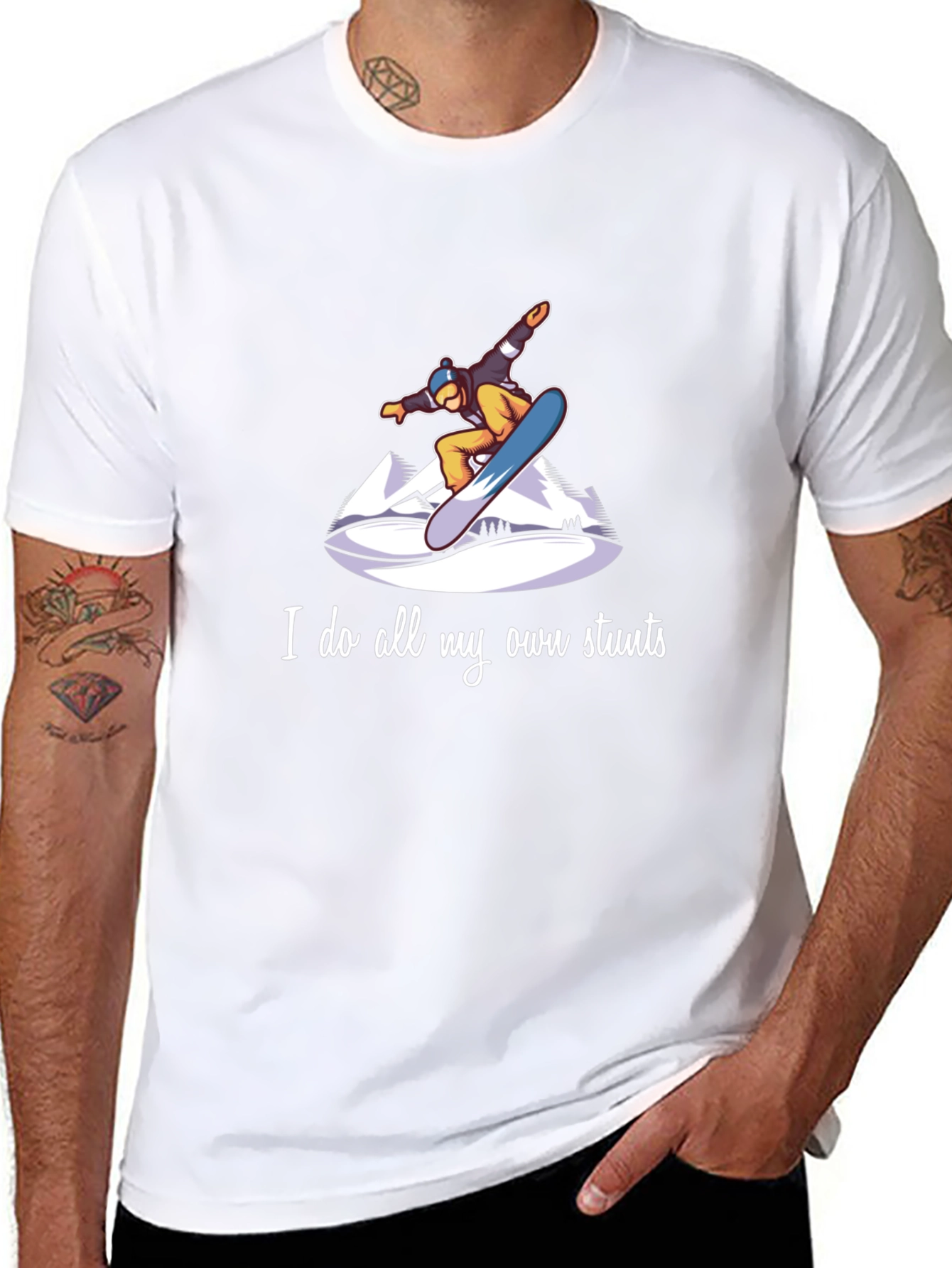 Snowboard Stunts T-Shirt - Unique Graphic Tee