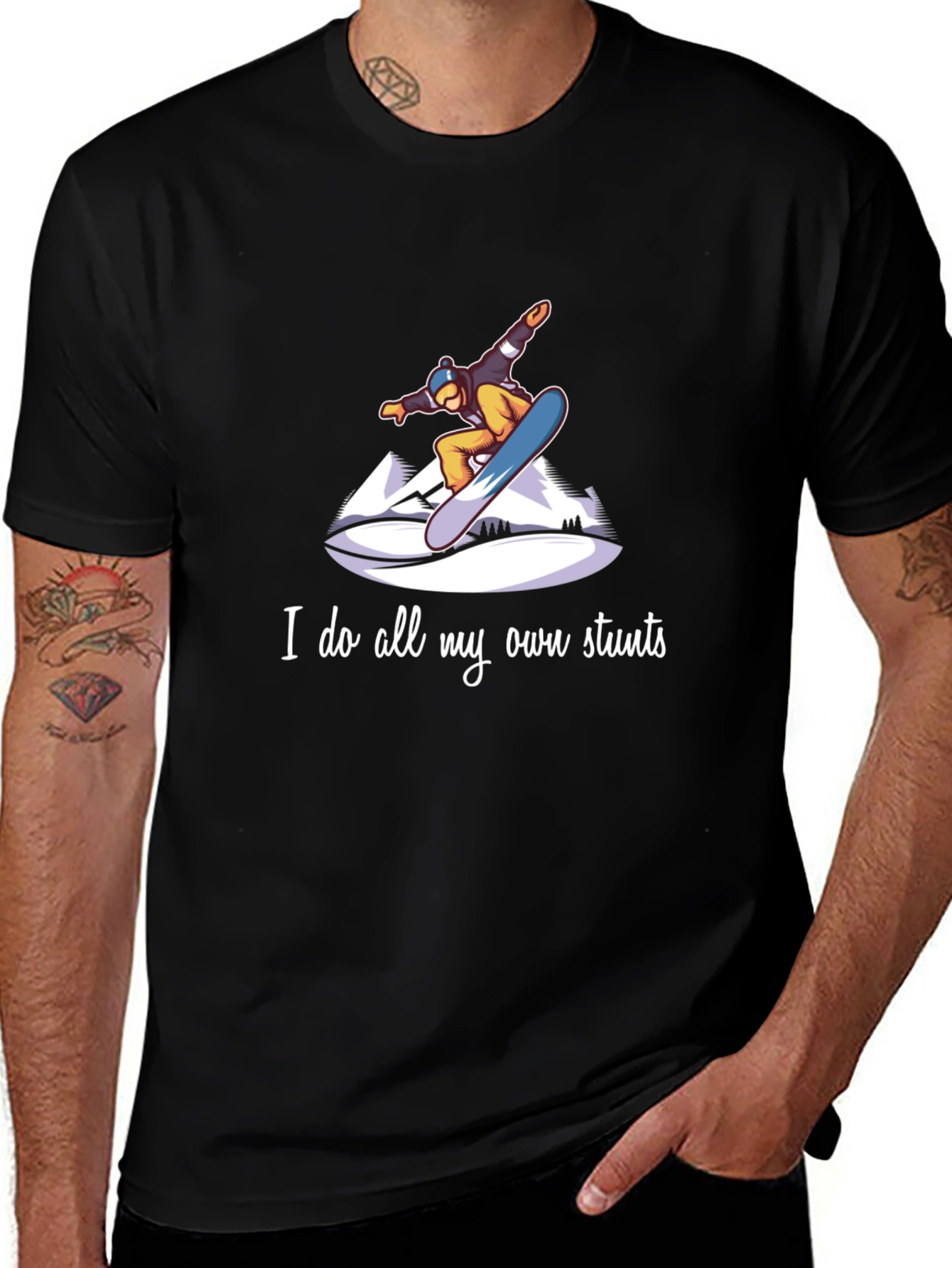 Snowboard Stunts T-Shirt - Unique Graphic Tee
