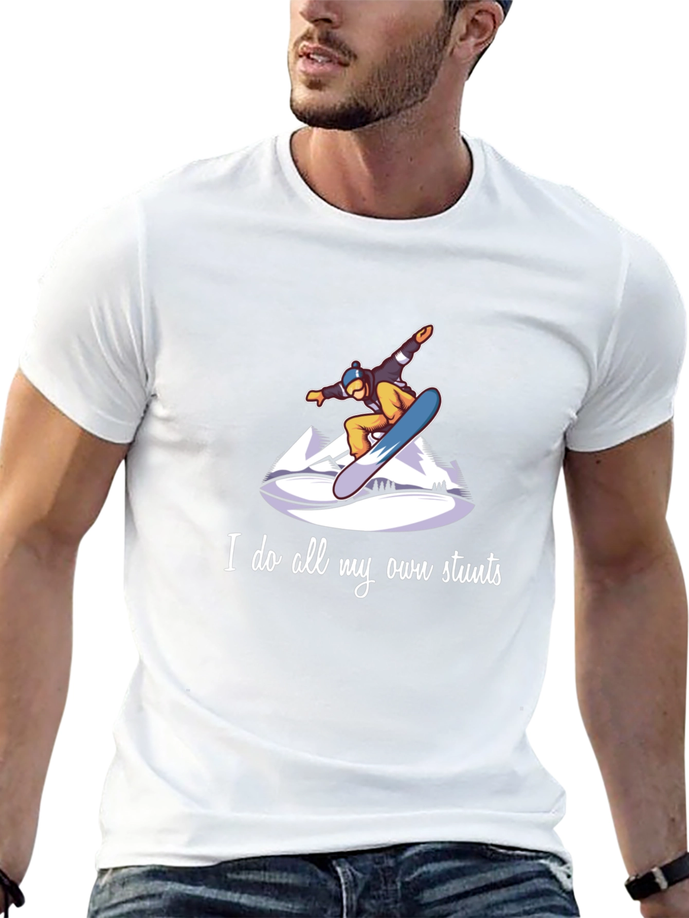 Snowboard Stunts T-Shirt - Unique Graphic Tee