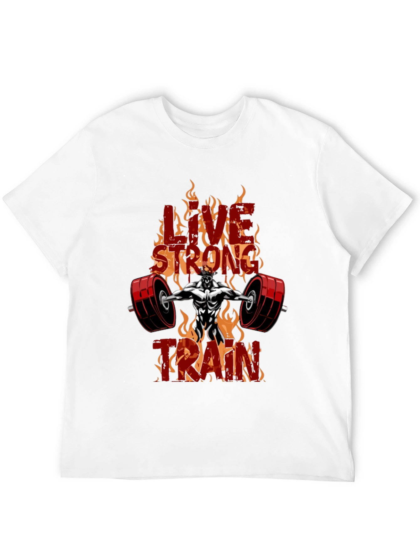 Live Strong Train Black Graphic T-Shirt