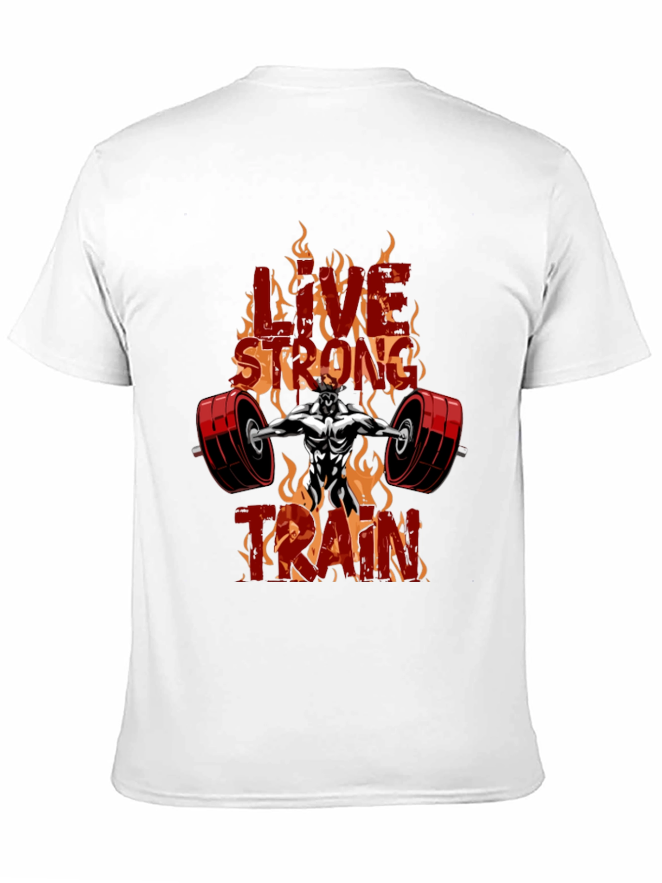 Live Strong Train Black Graphic T-Shirt