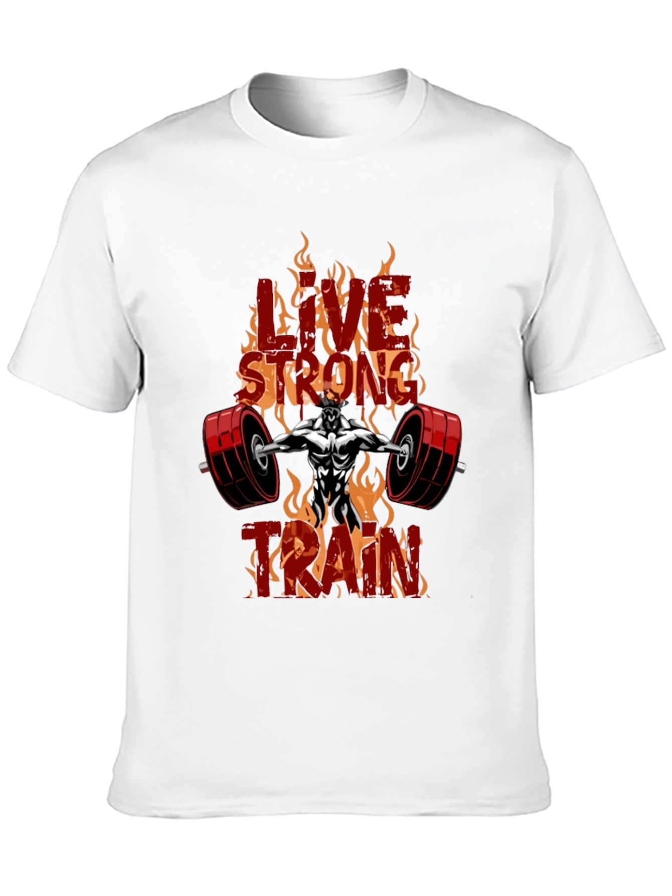 Live Strong Train Black Graphic T-Shirt