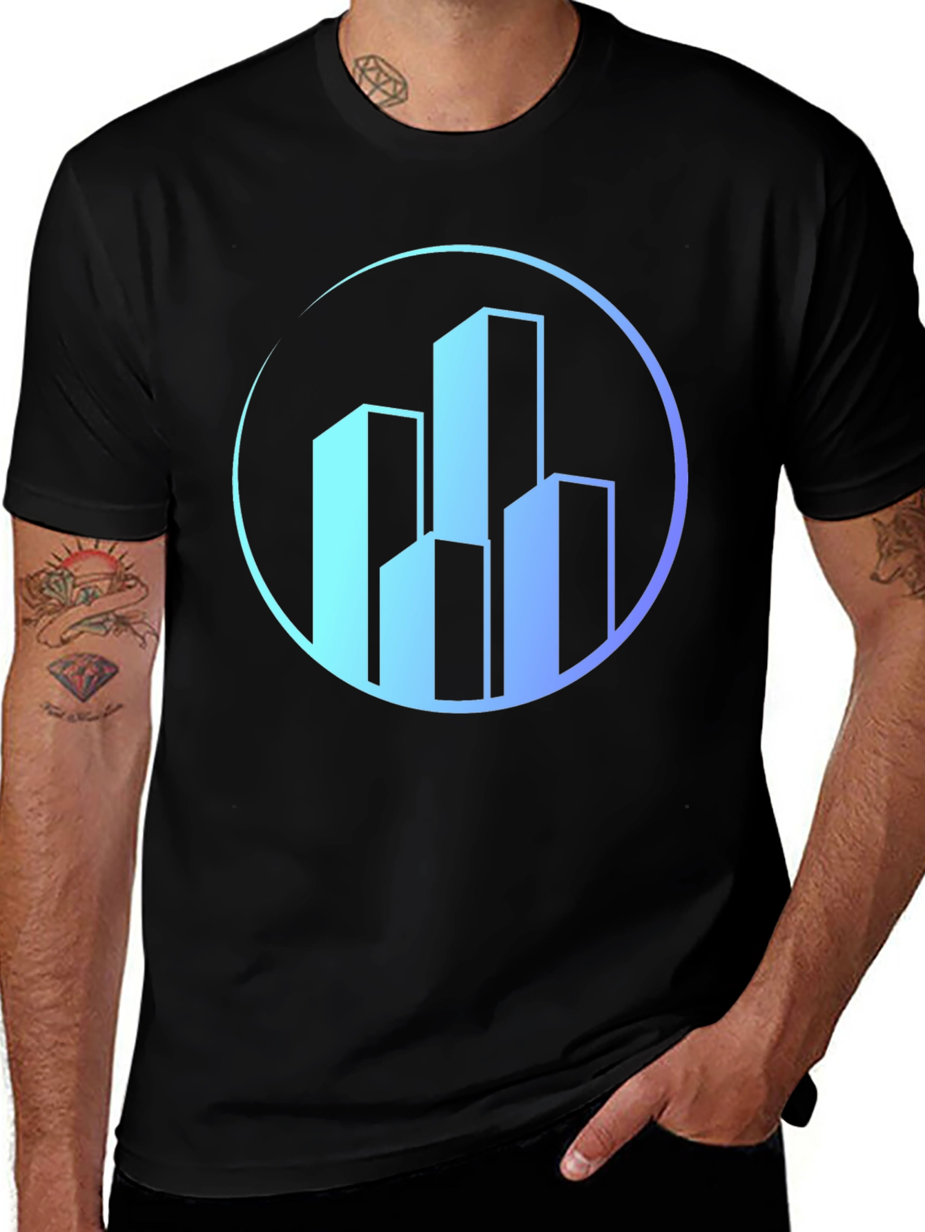 Modern Cityscape Graphic T-Shirt
