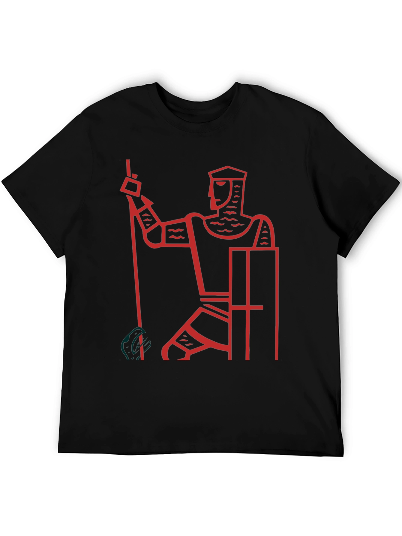 Knight Graphic Tee - Black Cotton Casual T-Shirt