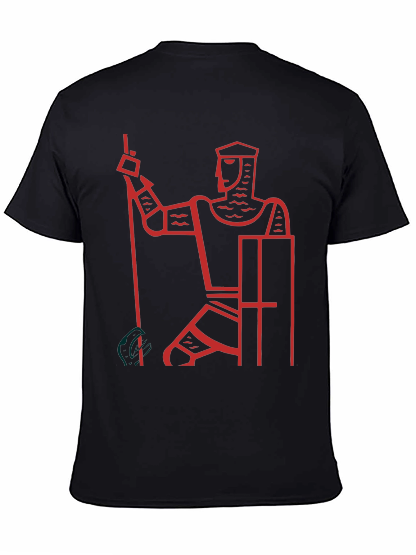 Knight Graphic Tee - Black Cotton Casual T-Shirt