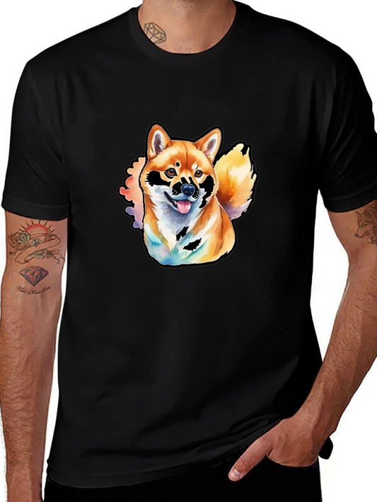 Shiba Inu Watercolor Graphic T-Shirt