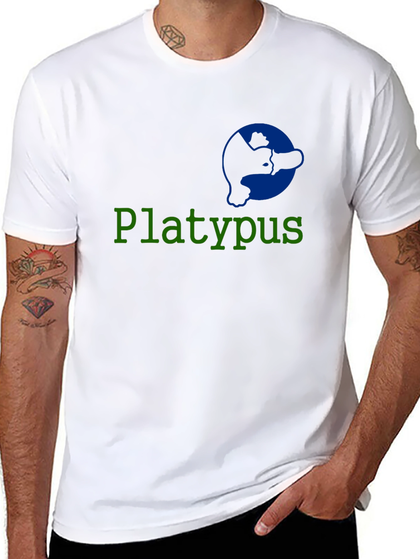 Funny Platypus Graphic T-Shirt - Black