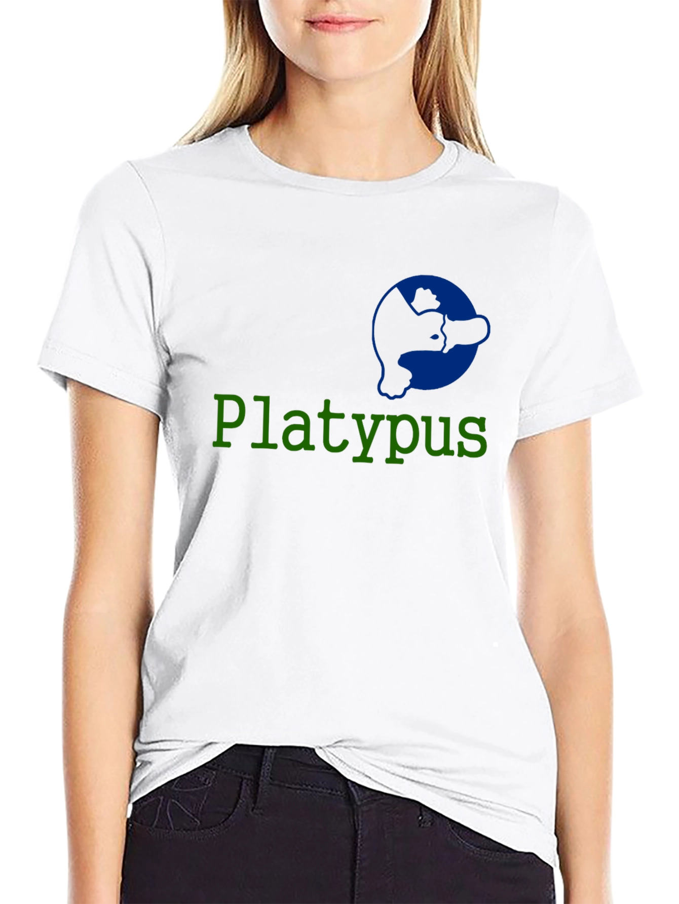 Funny Platypus Graphic T-Shirt - Black