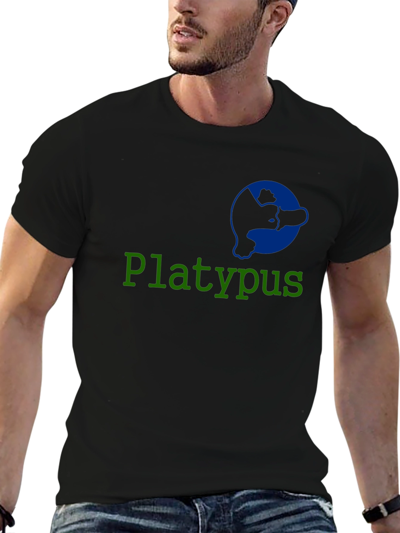 Funny Platypus Graphic T-Shirt - Black