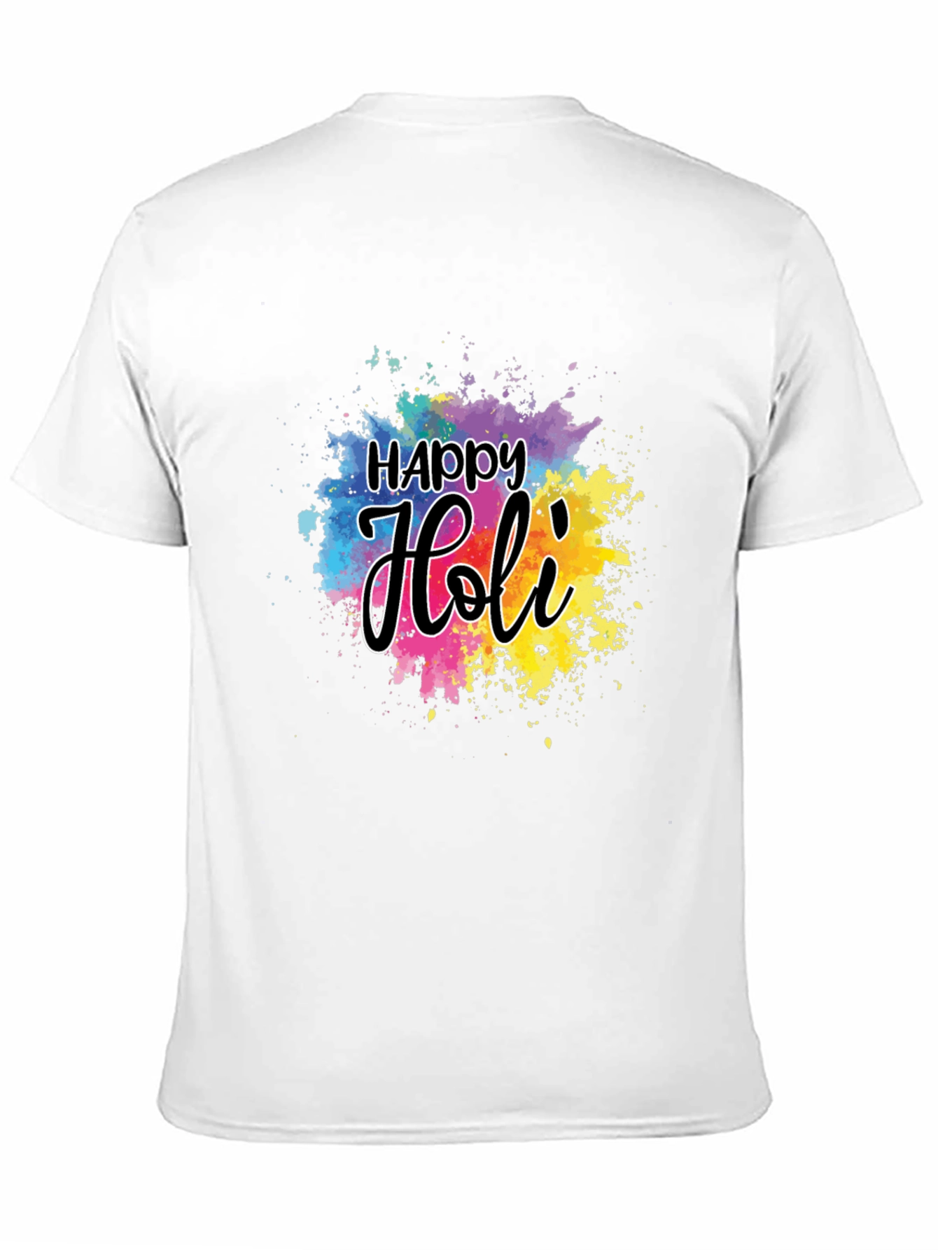 Happy Holi Graphic T-Shirt - Black