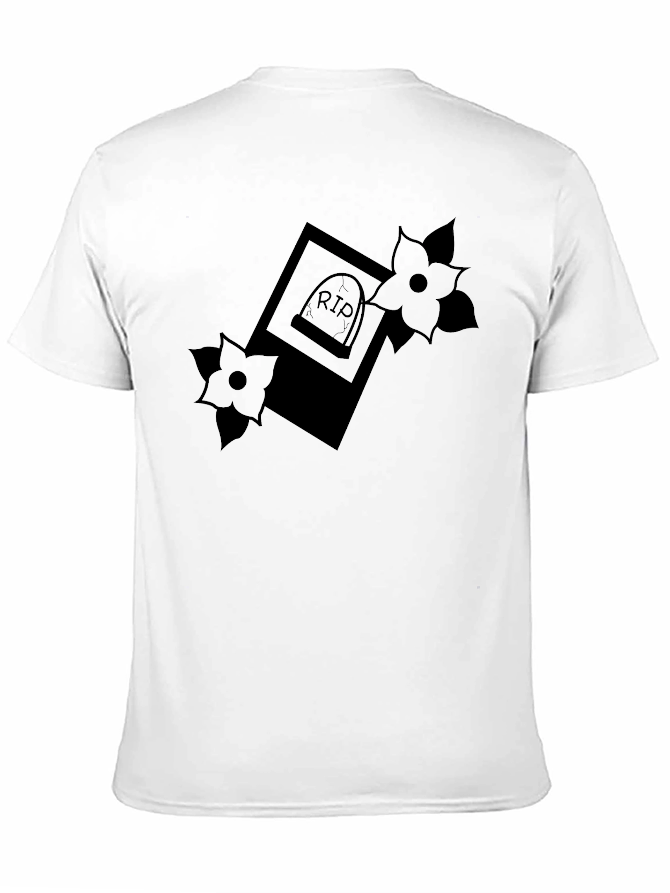 RIP Tombstone Floral Graphic T-Shirt