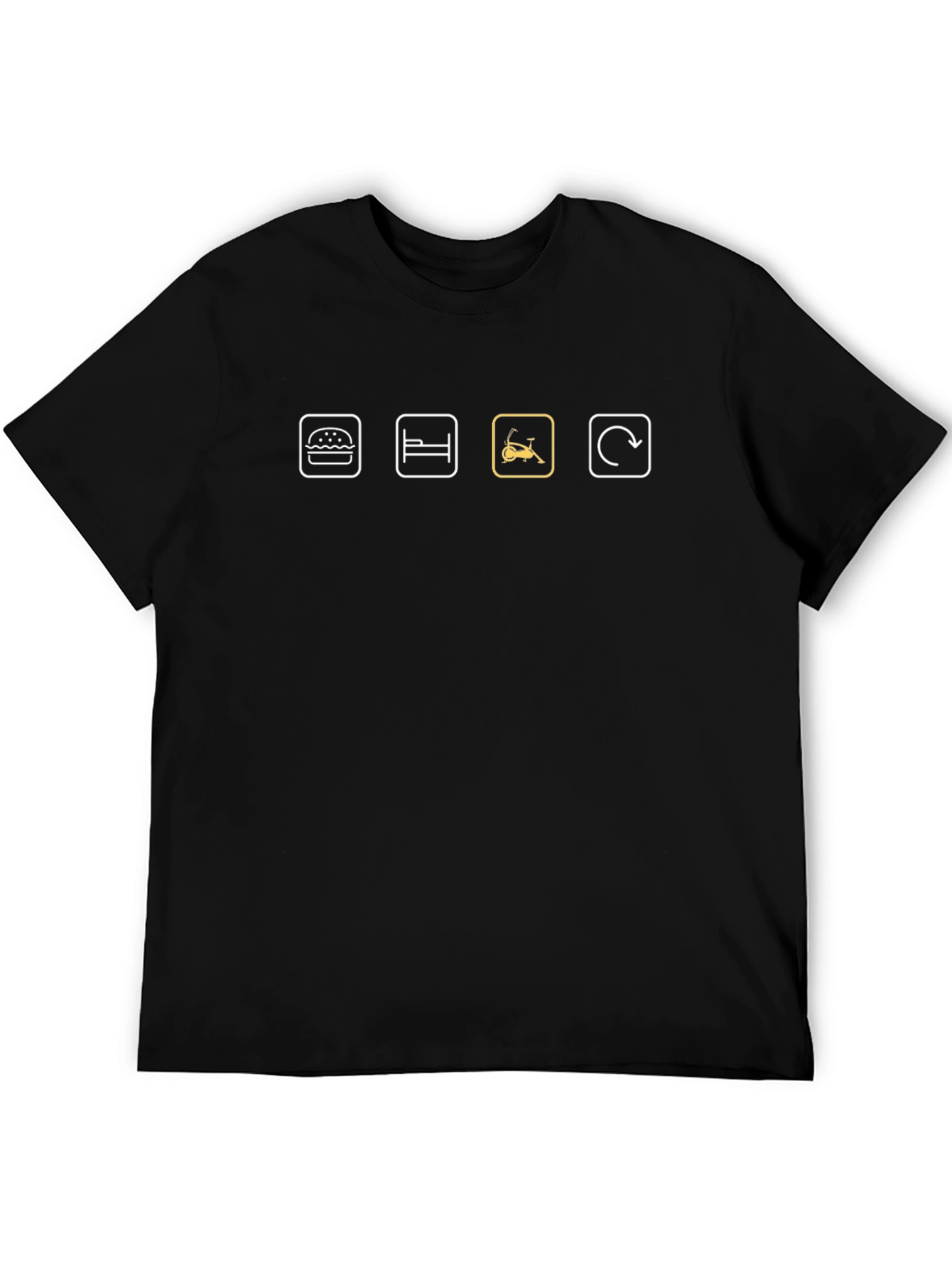 Eat Sleep Exercise Repeat Black T-Shirt