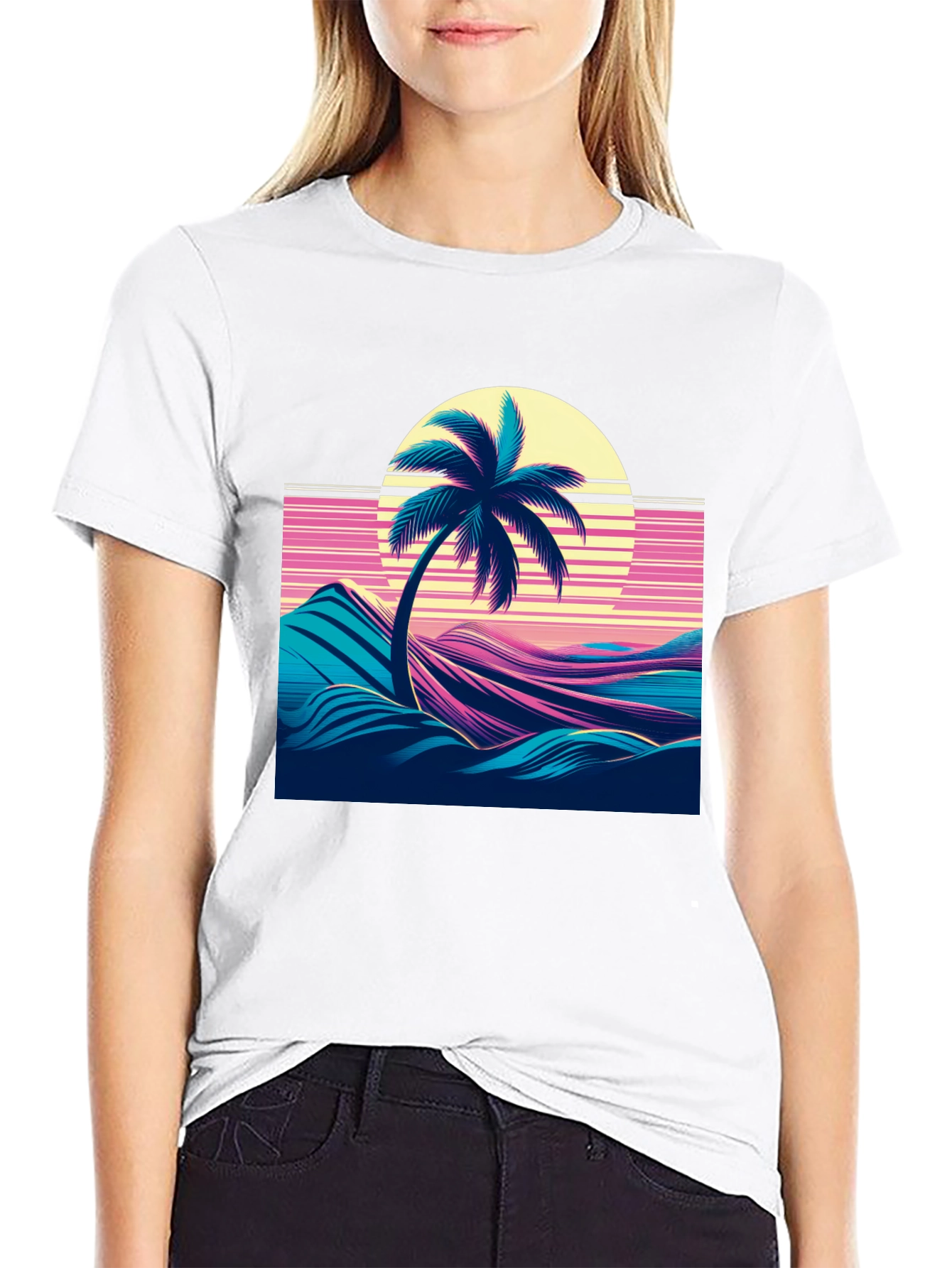Retro Palm Sunset Graphic Tee