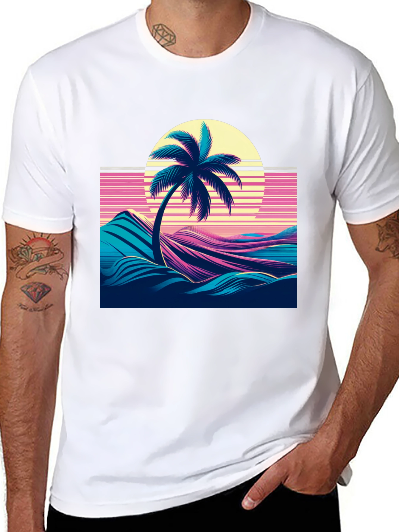 Retro Palm Sunset Graphic Tee