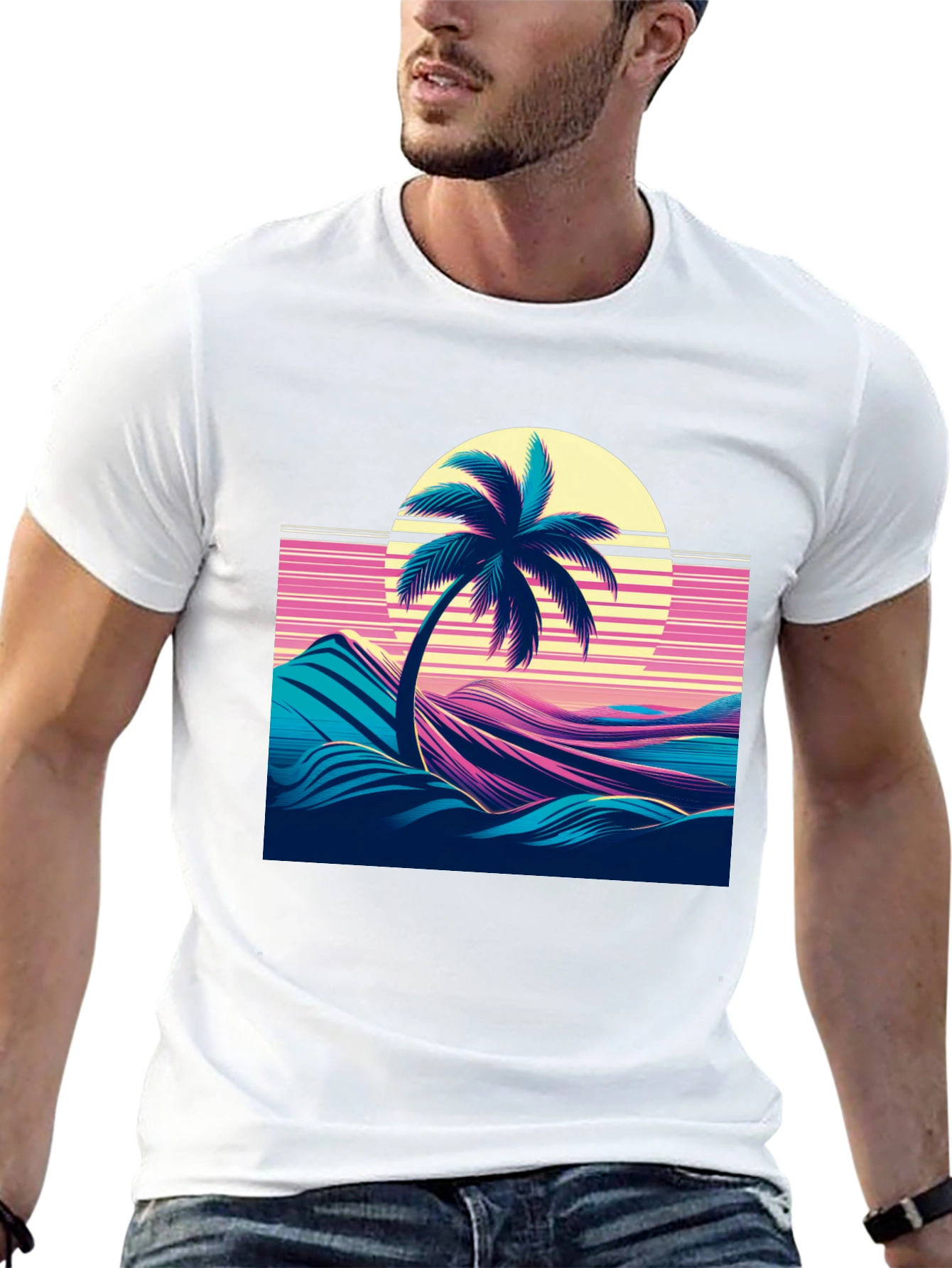 Retro Palm Sunset Graphic Tee