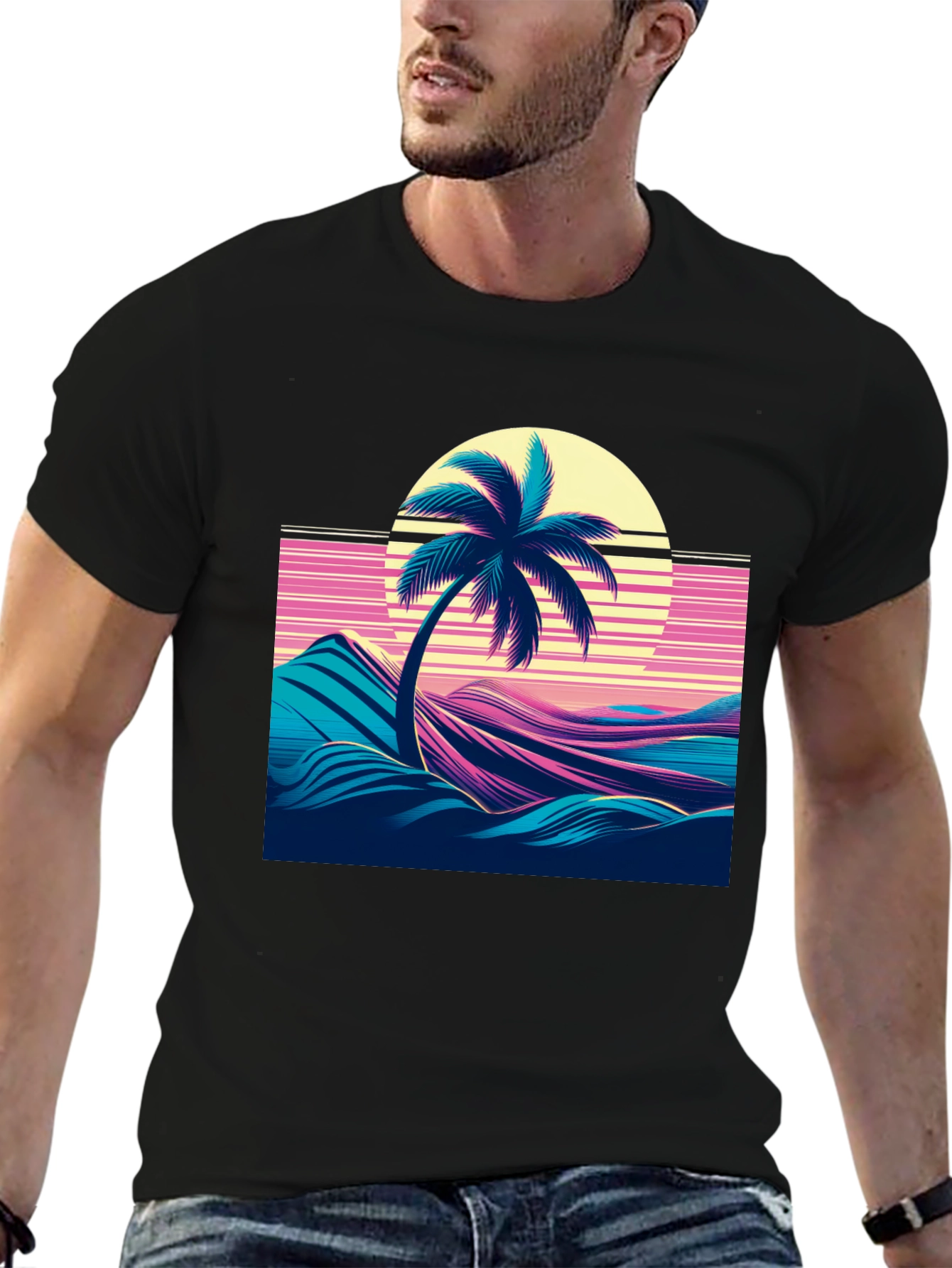 Retro Palm Sunset Graphic Tee