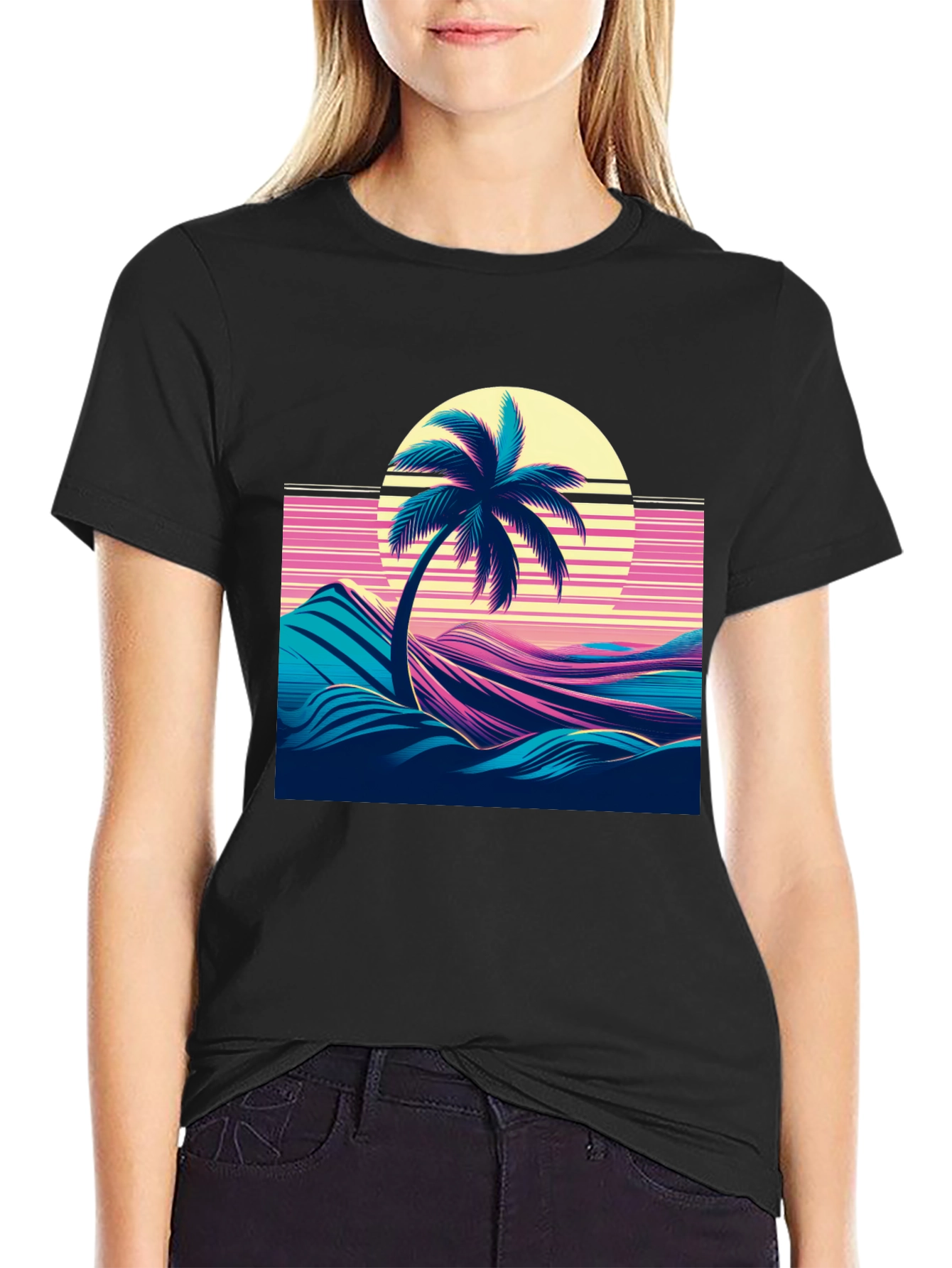 Retro Palm Sunset Graphic Tee