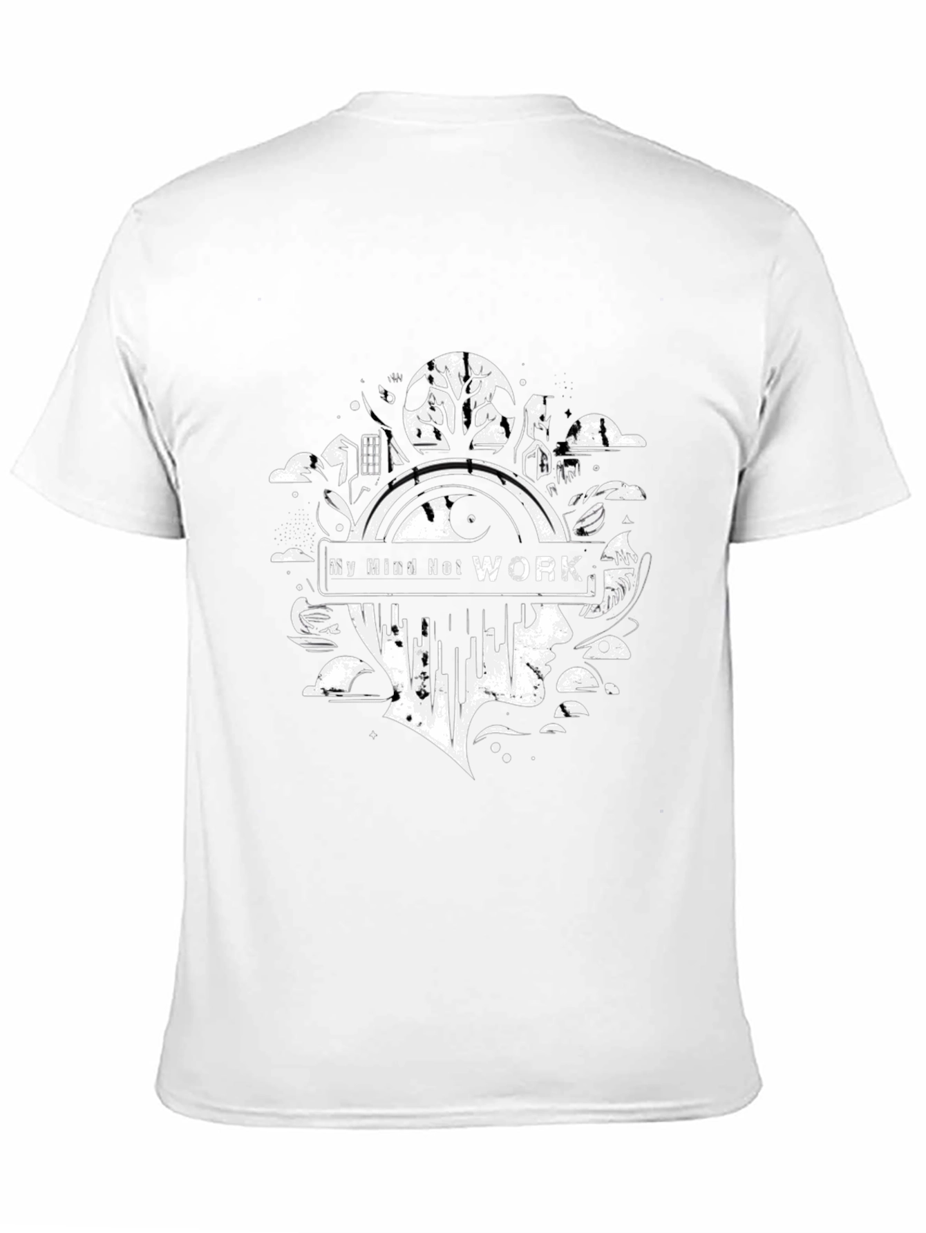 My Mind Not Work Black Graphic Tee