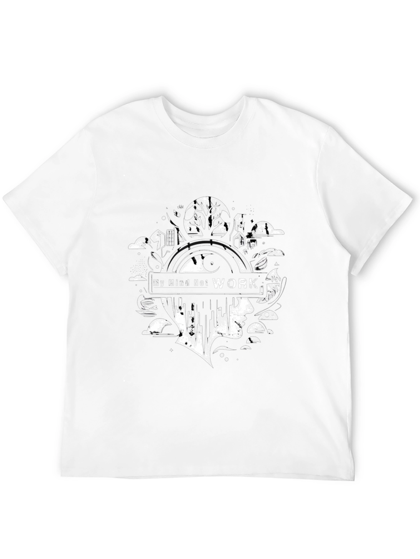 My Mind Not Work Black Graphic Tee
