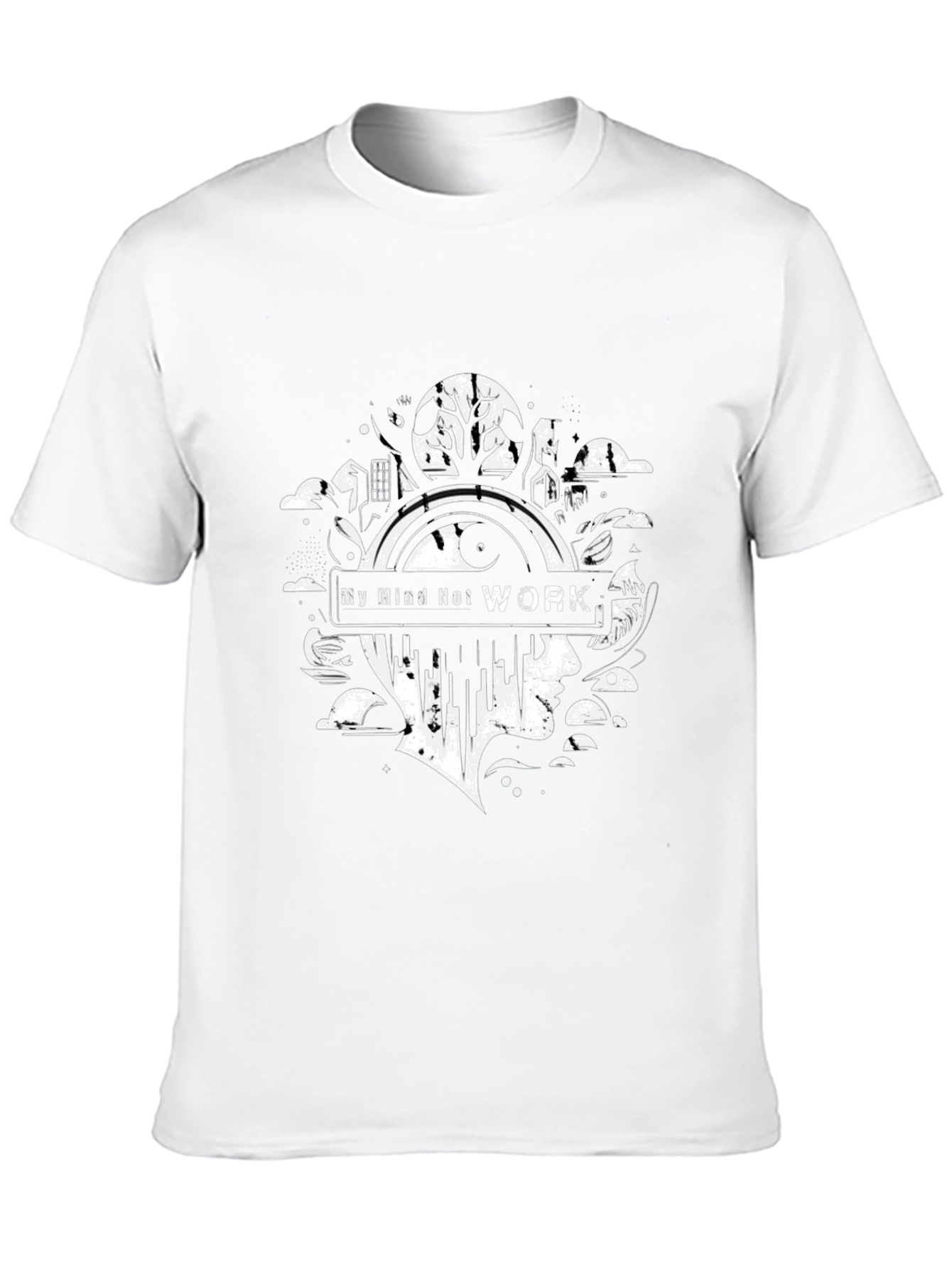 My Mind Not Work Black Graphic Tee