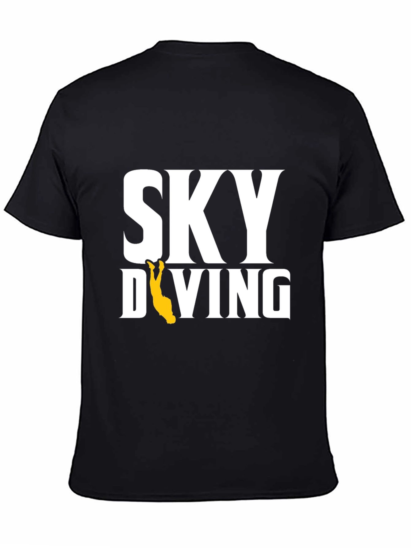 Skydiving Graphic Tee - Black Cotton T-Shirt