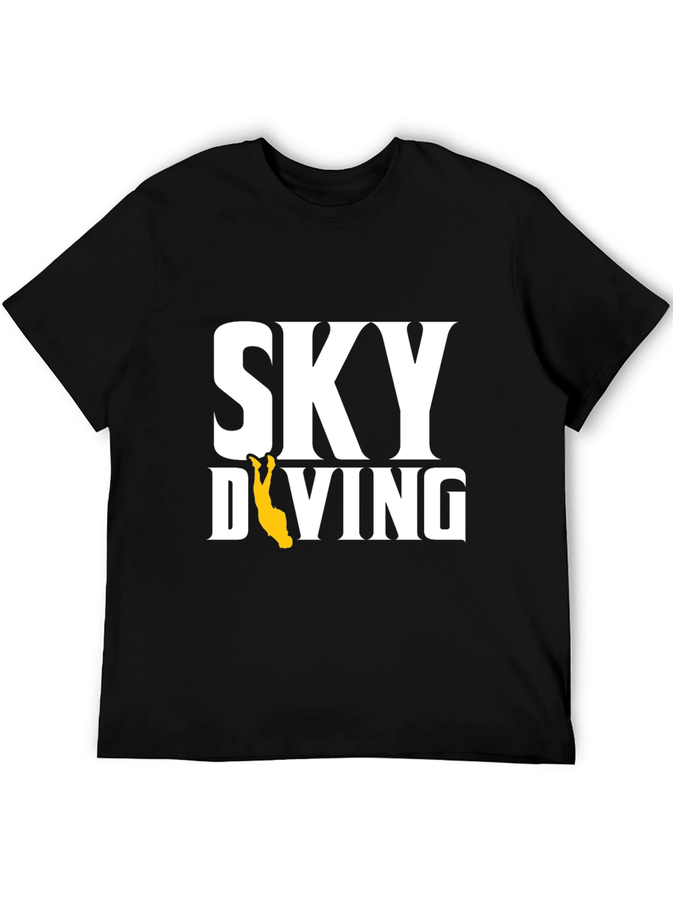 Skydiving Graphic Tee - Black Cotton T-Shirt