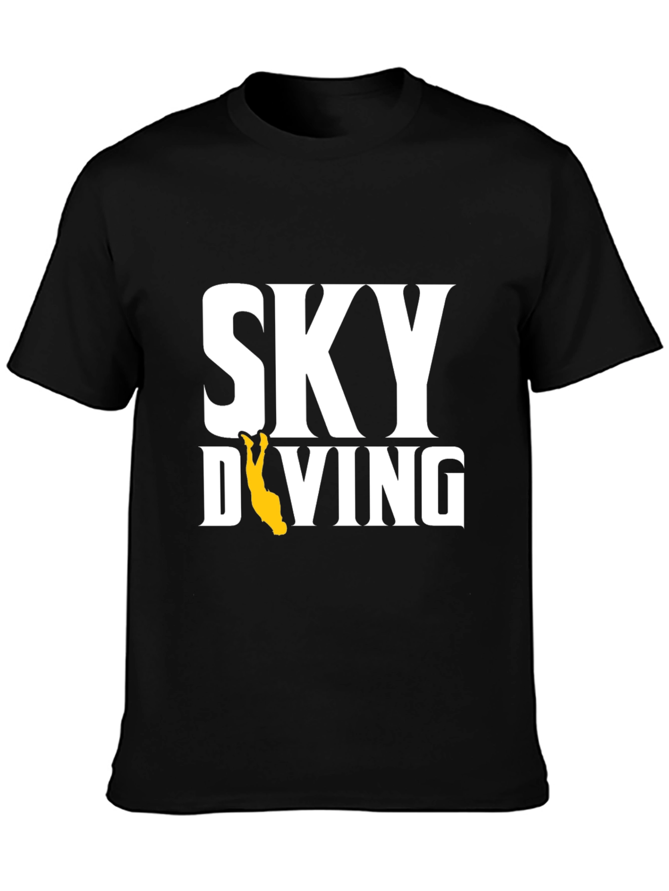 Skydiving Graphic Tee - Black Cotton T-Shirt