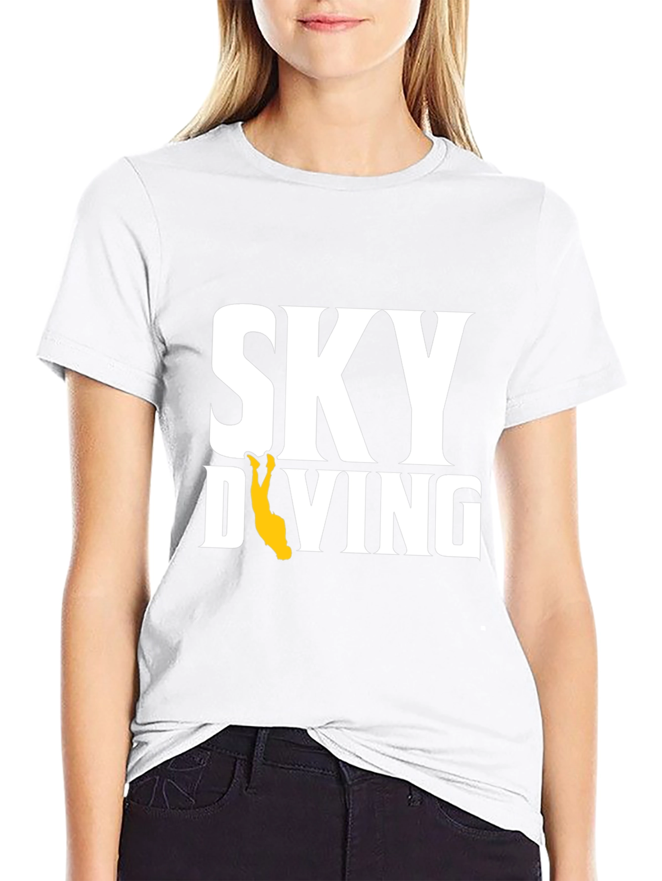 Skydiving Graphic Tee - Black Cotton T-Shirt