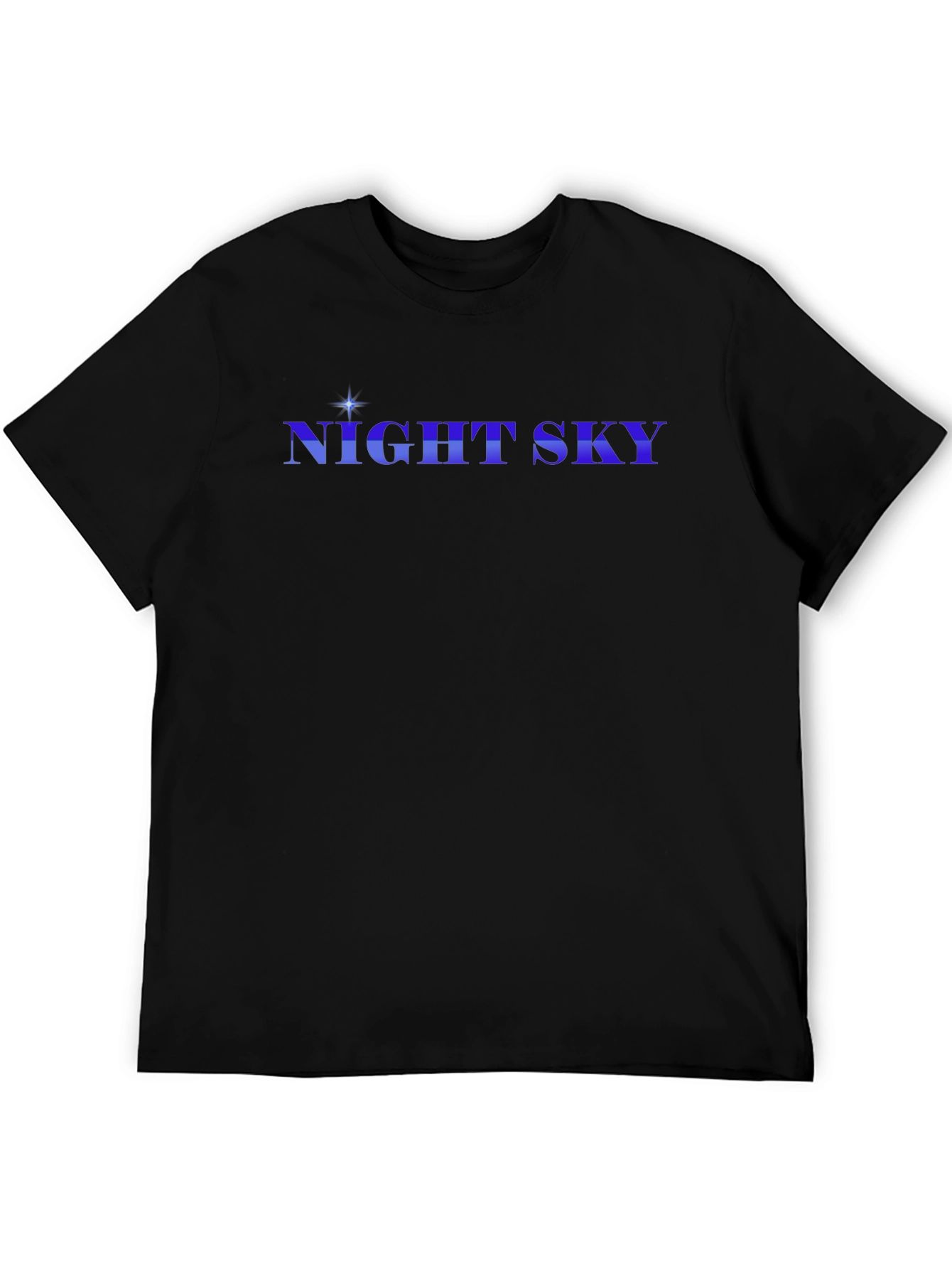 Night Sky Graphic Tee - Stylish Black Cotton T-Shirt