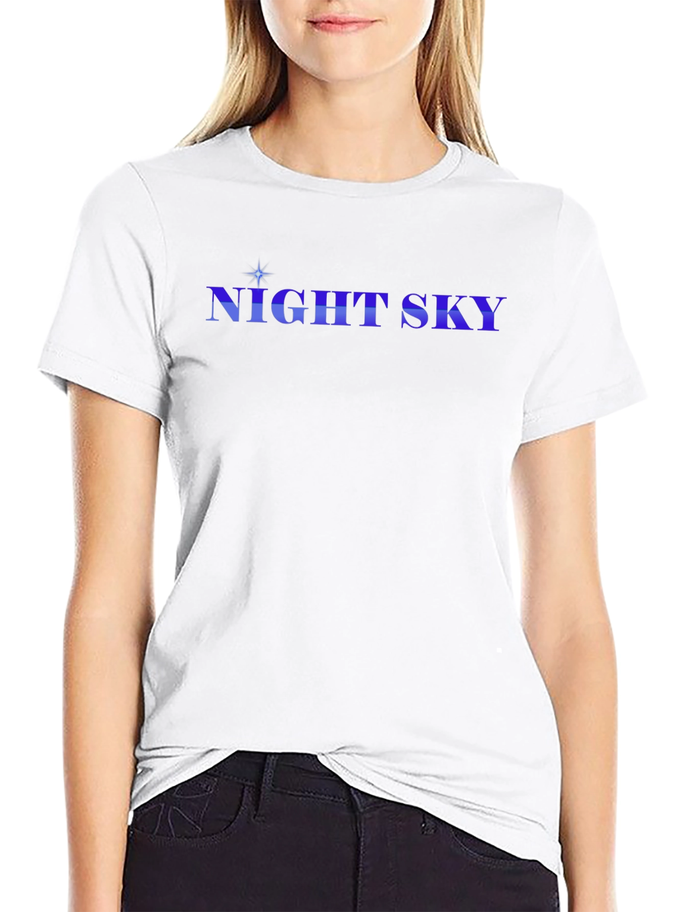 Night Sky Graphic Tee - Stylish Black Cotton T-Shirt