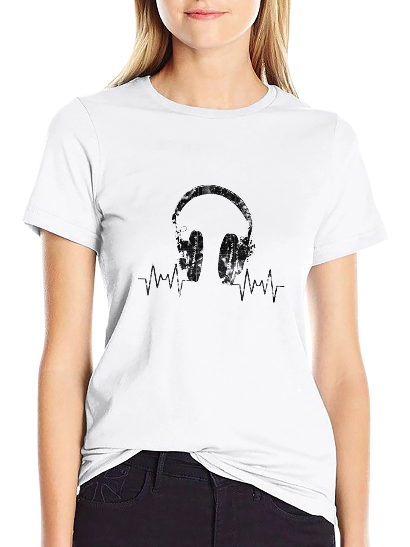 Headphones Graphic Tee - Music Lover Shirt