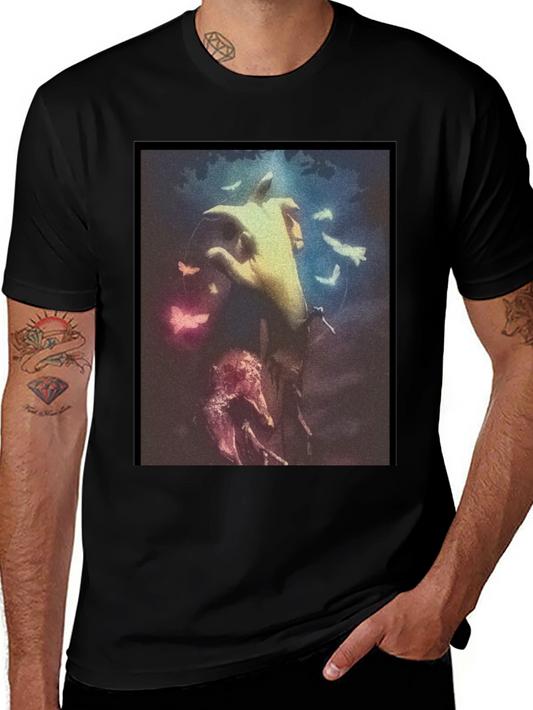 Artistic Hand Graphic Black T-Shirt