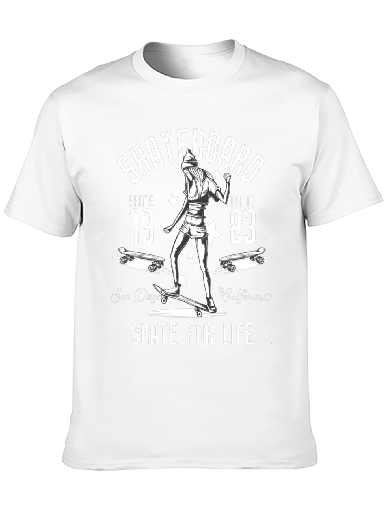 Skateboard Skate for Life Graphic T-Shirt