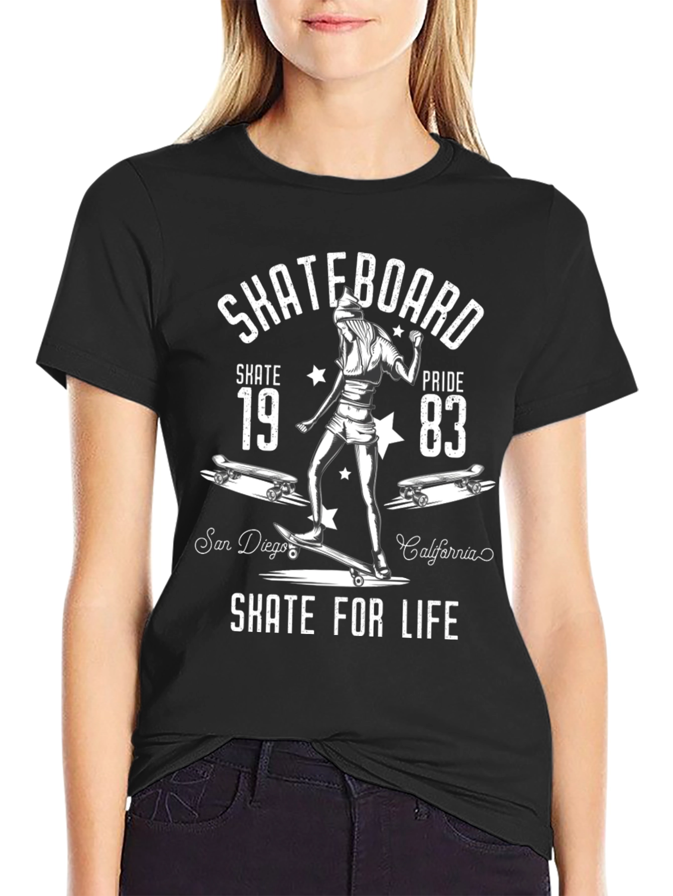 Skateboard Skate for Life Graphic T-Shirt