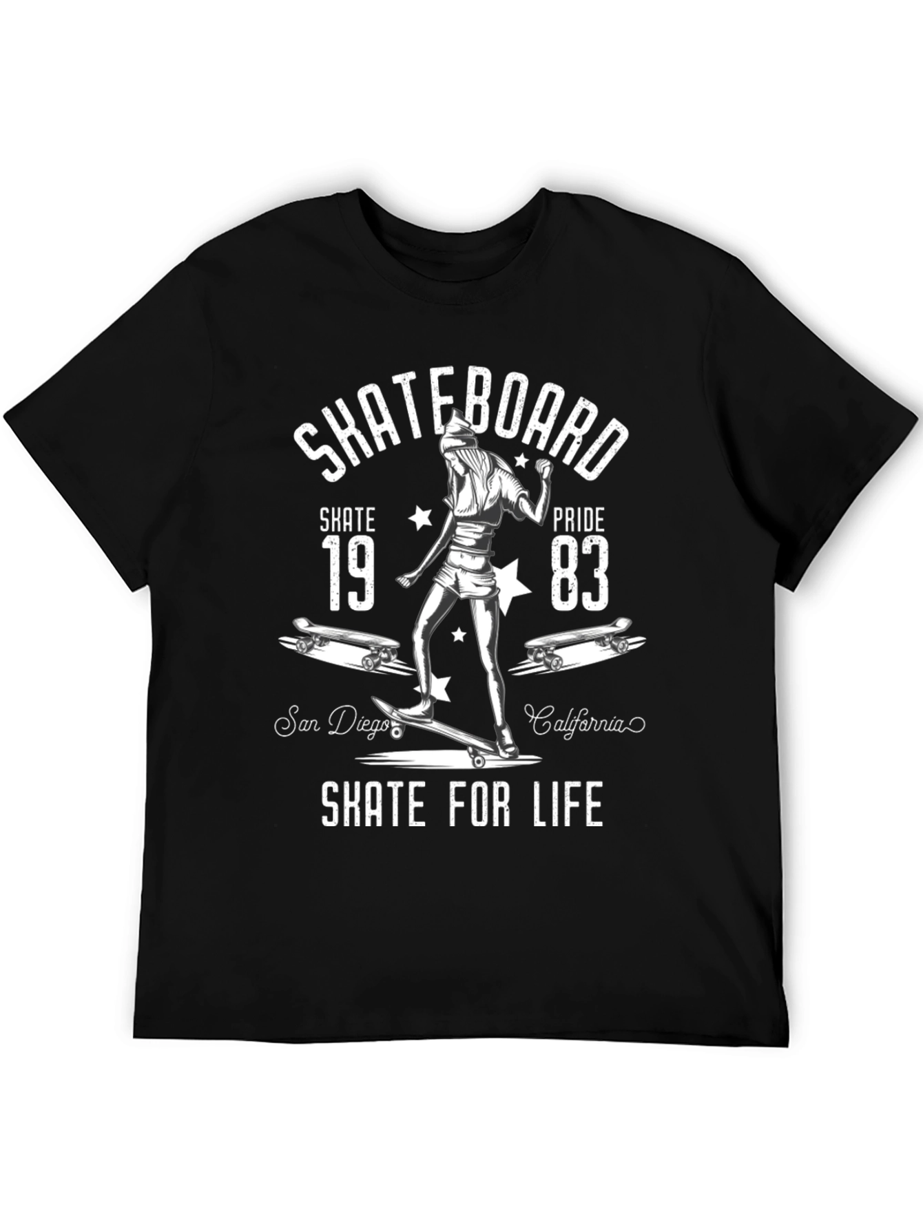Skateboard Skate for Life Graphic T-Shirt
