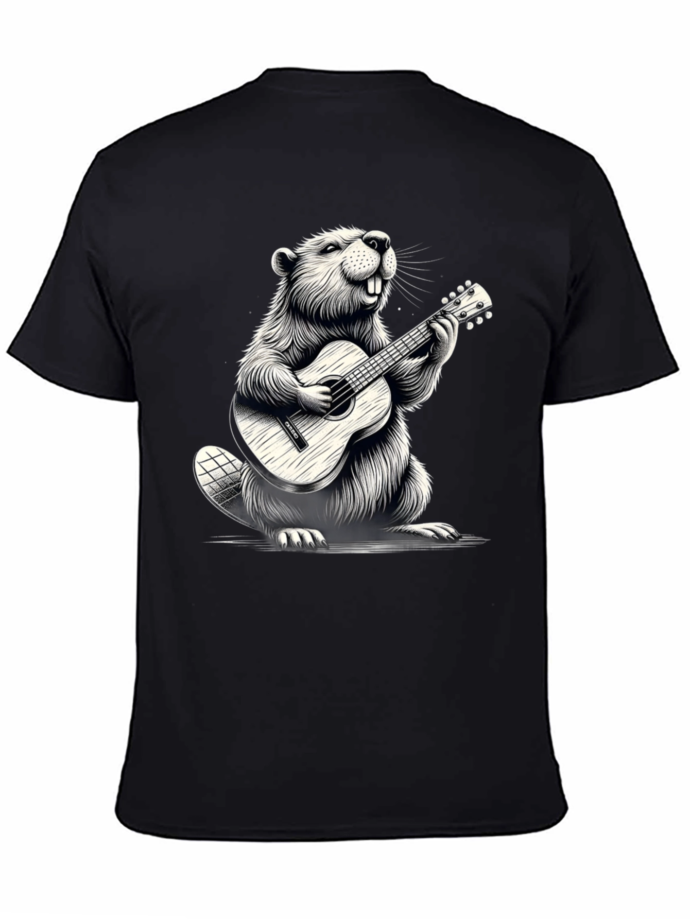 Musician Beaver Graphic Tee - Black