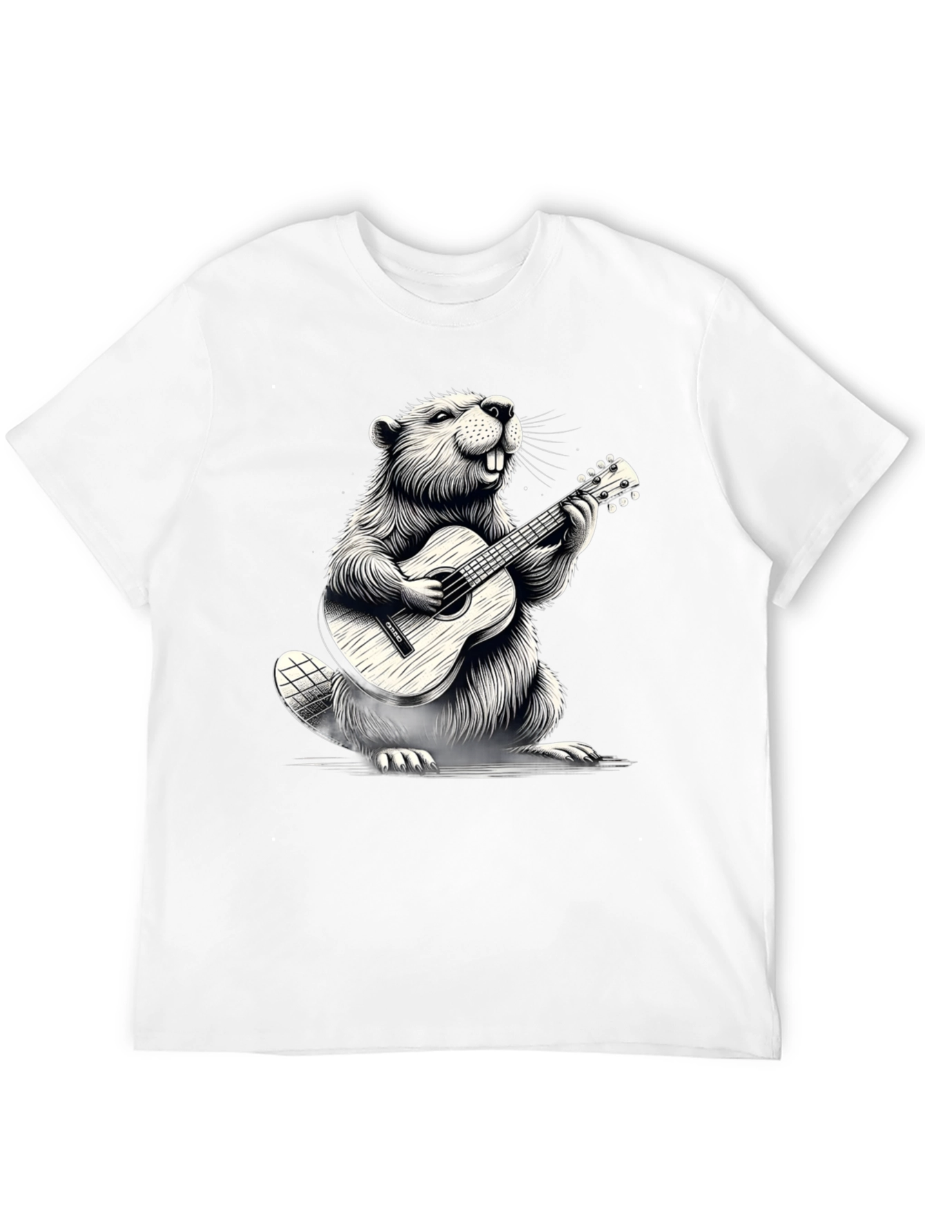 Musician Beaver Graphic Tee - Black