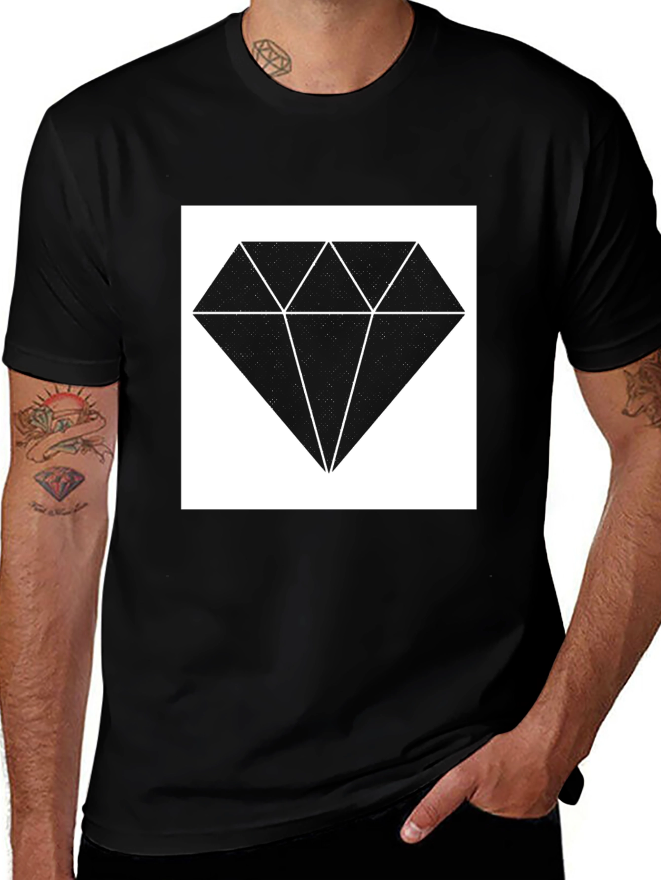 Diamond Graphic Tee - Stylish Black Shirt